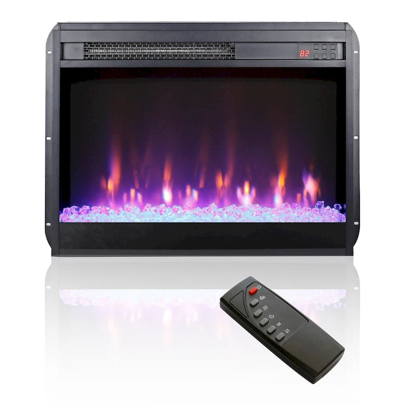 Camino elettrico da 60 pollici con mobile TV e luci LED colorate sincronizzate - colore rovere rustico scuro
