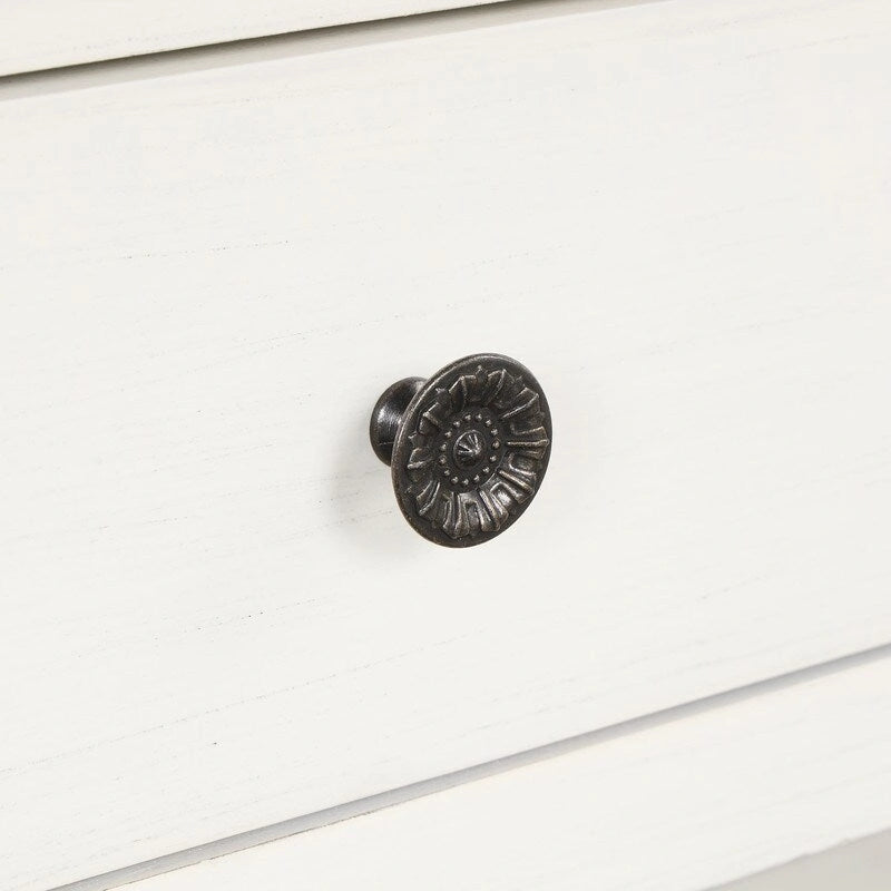 Tavolo consolle con piano in legno massello di pino da 48, moderno tavolino laterale da ingresso o divano con 3 cassetti contenitori e 2 ripiani. Facile da montare