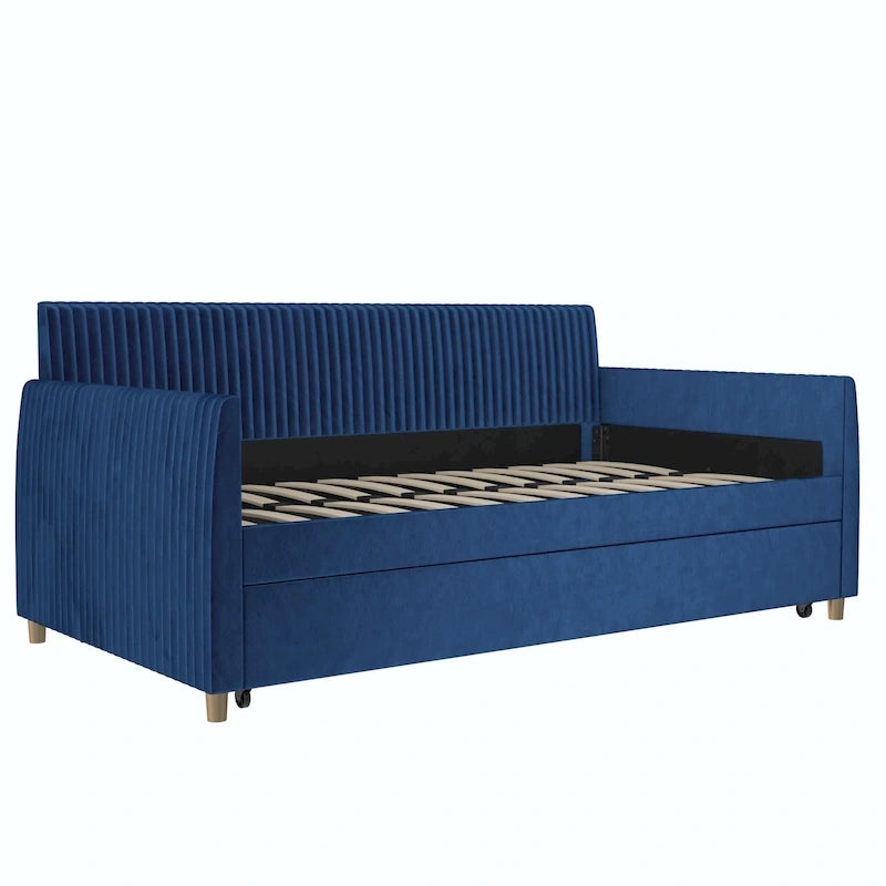 Letto da giorno singolo imbottito con letto estraibile