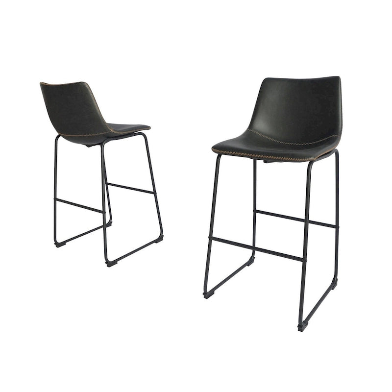 Best Quality Furniture Faux Leather Bar Stool (Set of 2)