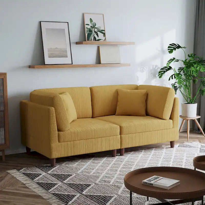 Free Combination Multi-Shaped Corduroy Sofa Modular