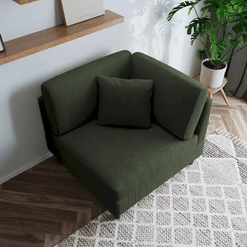 Modułowa sofa sztruksowa o dowolnym układzie i wielu kształtach