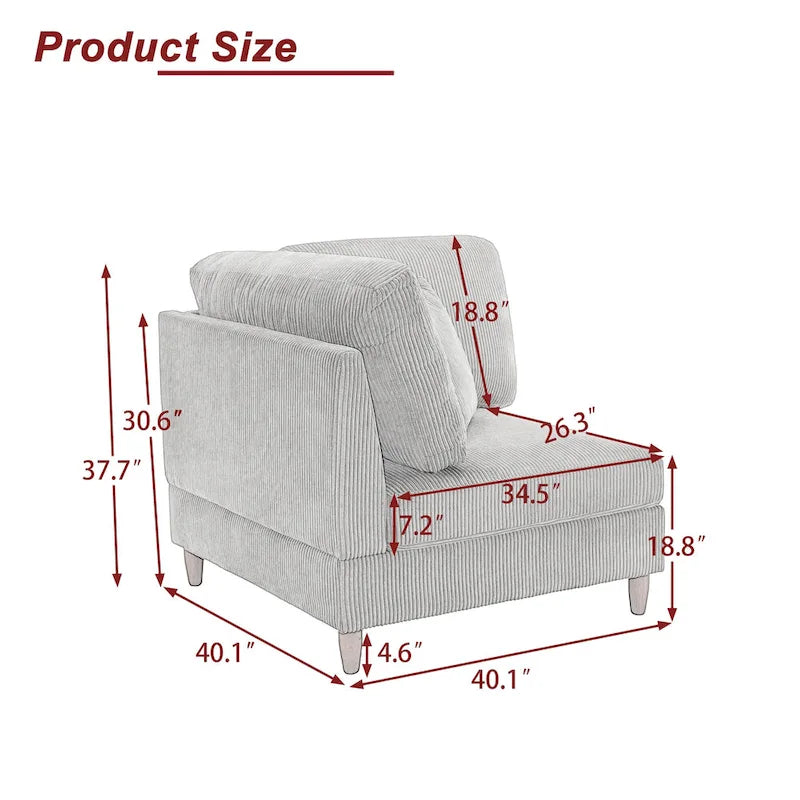 Modułowa sofa sztruksowa o dowolnym układzie i wielu kształtach