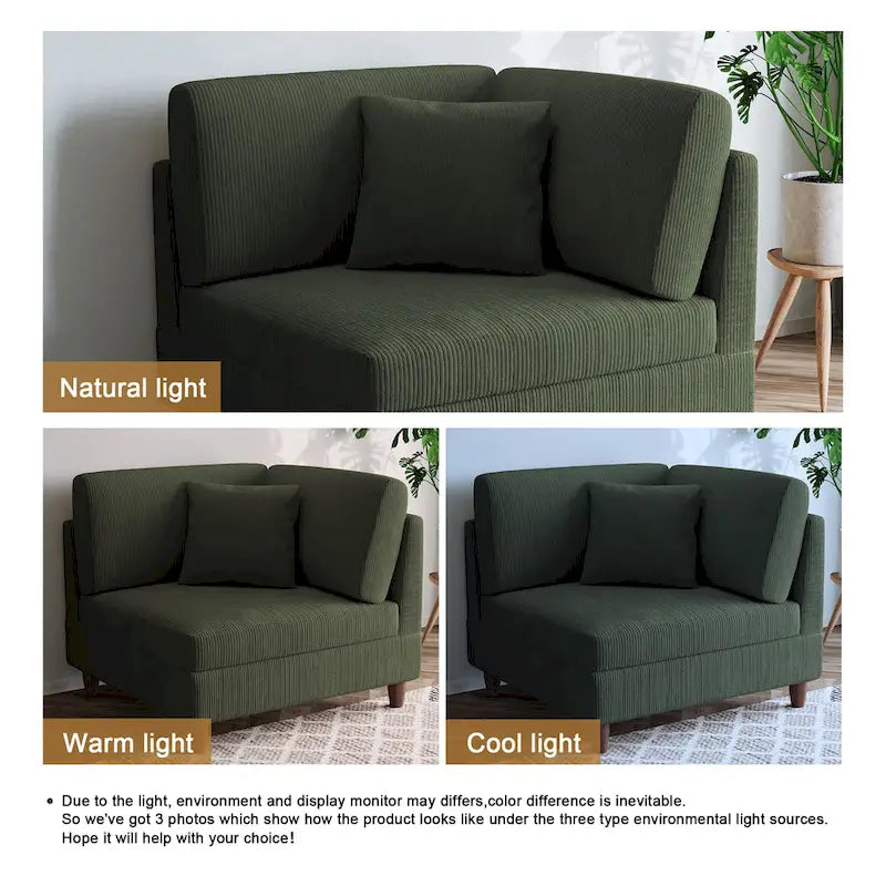 Modułowa sofa sztruksowa o dowolnym układzie i wielu kształtach