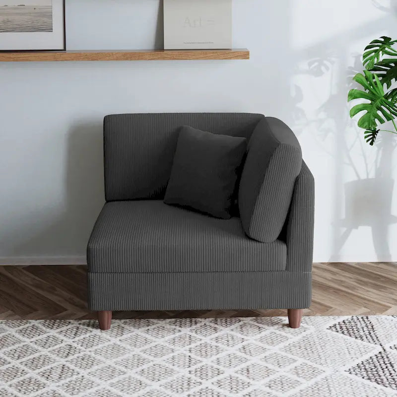 Modułowa sofa sztruksowa o dowolnym układzie i wielu kształtach