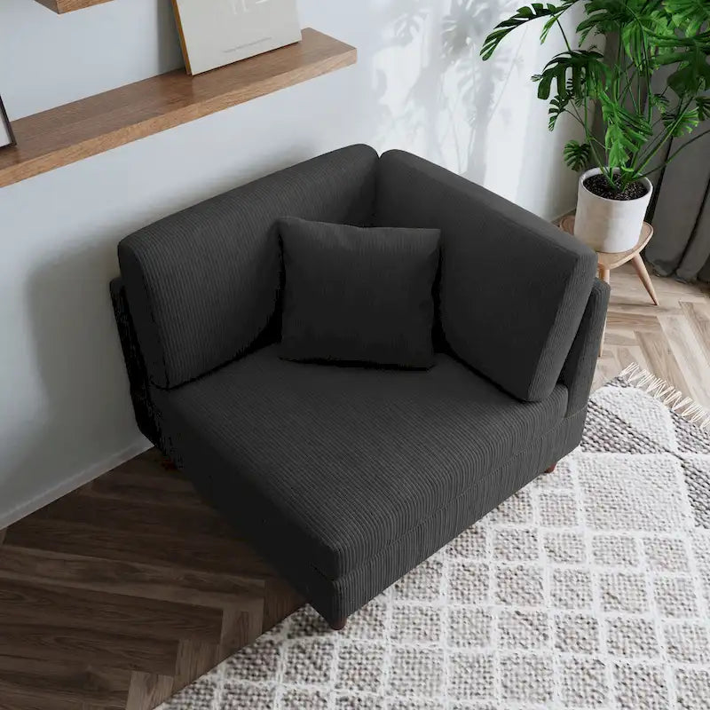 Modułowa sofa sztruksowa o dowolnym układzie i wielu kształtach