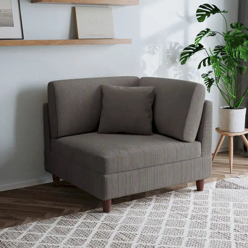 Modułowa sofa sztruksowa o dowolnym układzie i wielu kształtach