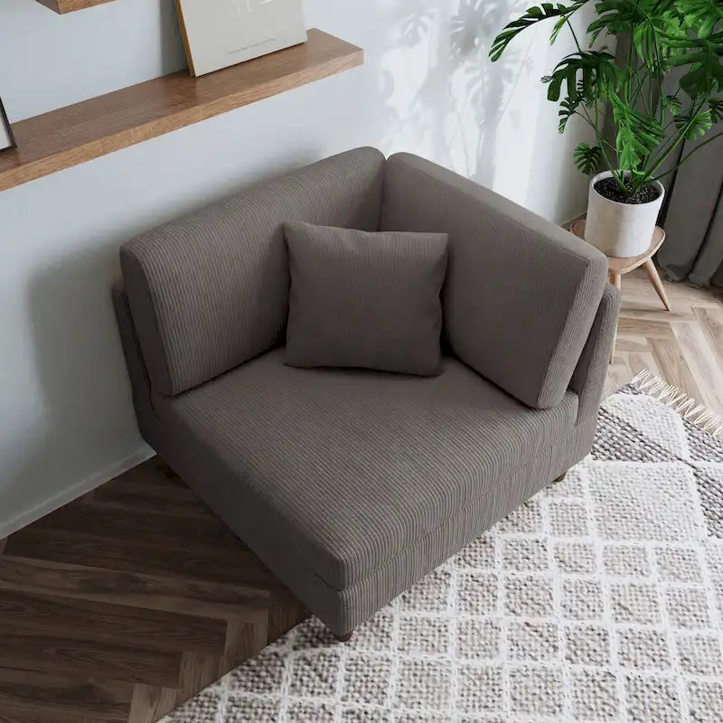 Modułowa sofa sztruksowa o dowolnym układzie i wielu kształtach