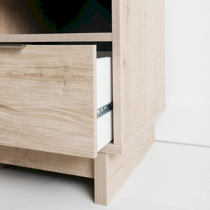 Brown Woodgrain 1-drawer Nightstand