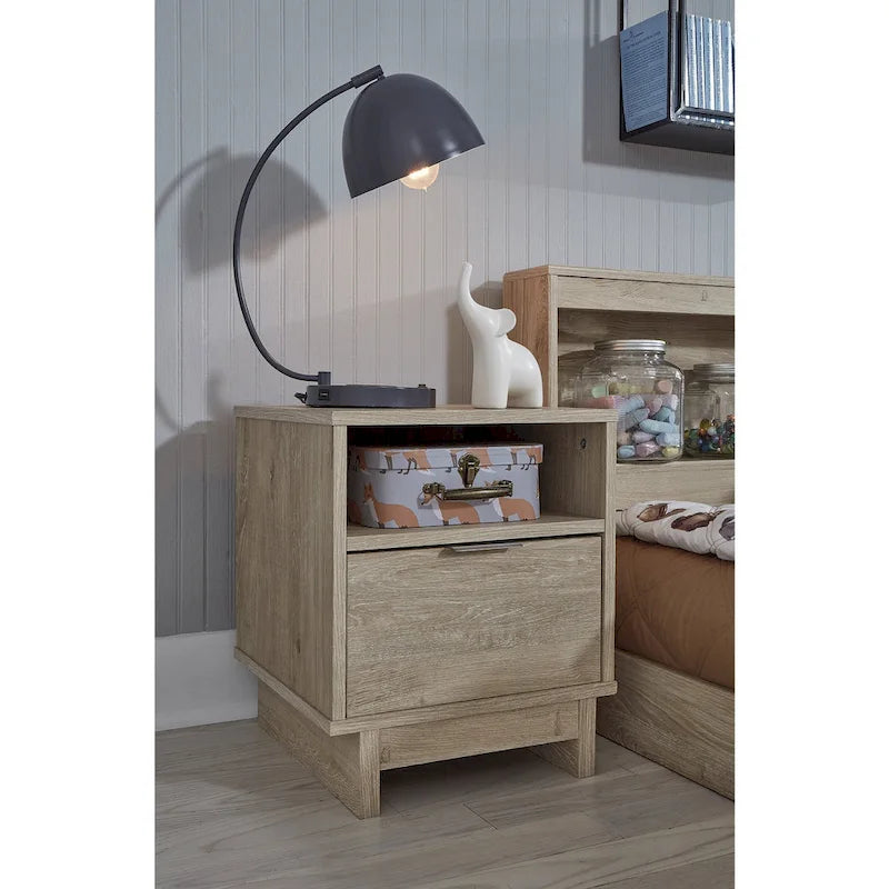 Brown Woodgrain 1-drawer Nightstand