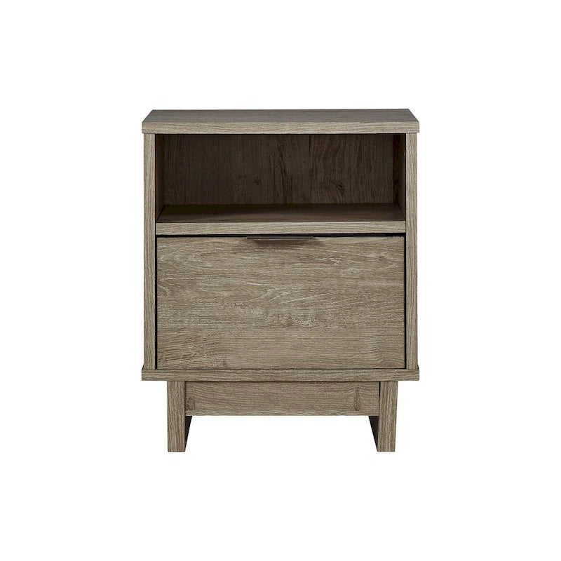 Brown Woodgrain 1-drawer Nightstand