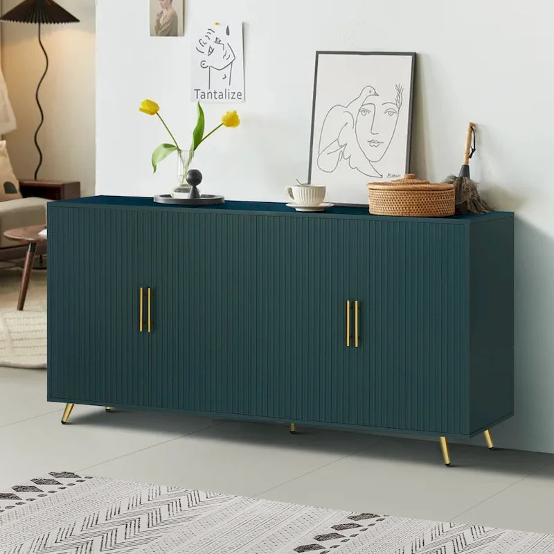 Mobile TV in legno con anta contenitore e ripiani regolabili - 15.70 x 60.00 x 32.30