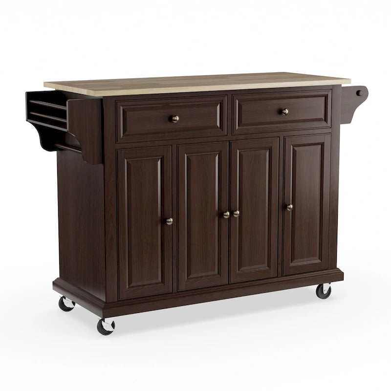 Kuchenny wózek/wyspa z mahoniu w rozmiarze full - 18d x 51.5w x 36h
