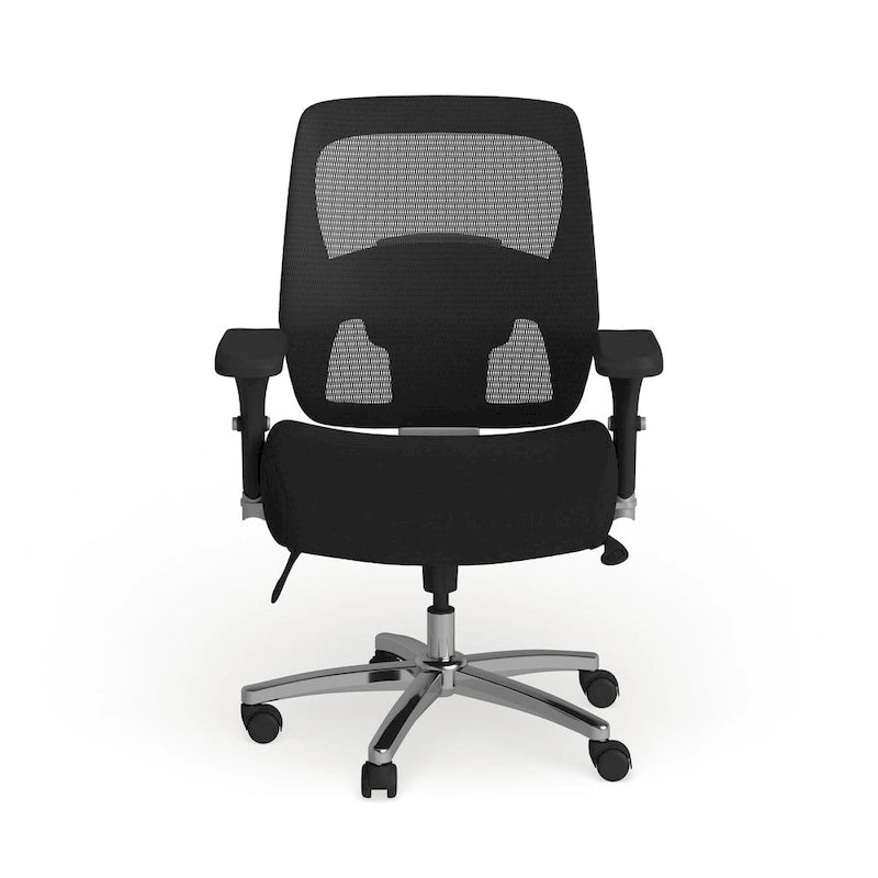 Ergonomiczny fotel biurowy z siatki do intensywnego użytkowania 24/7, dla osób wysokich i o większej wadze, o nośności 500 lb