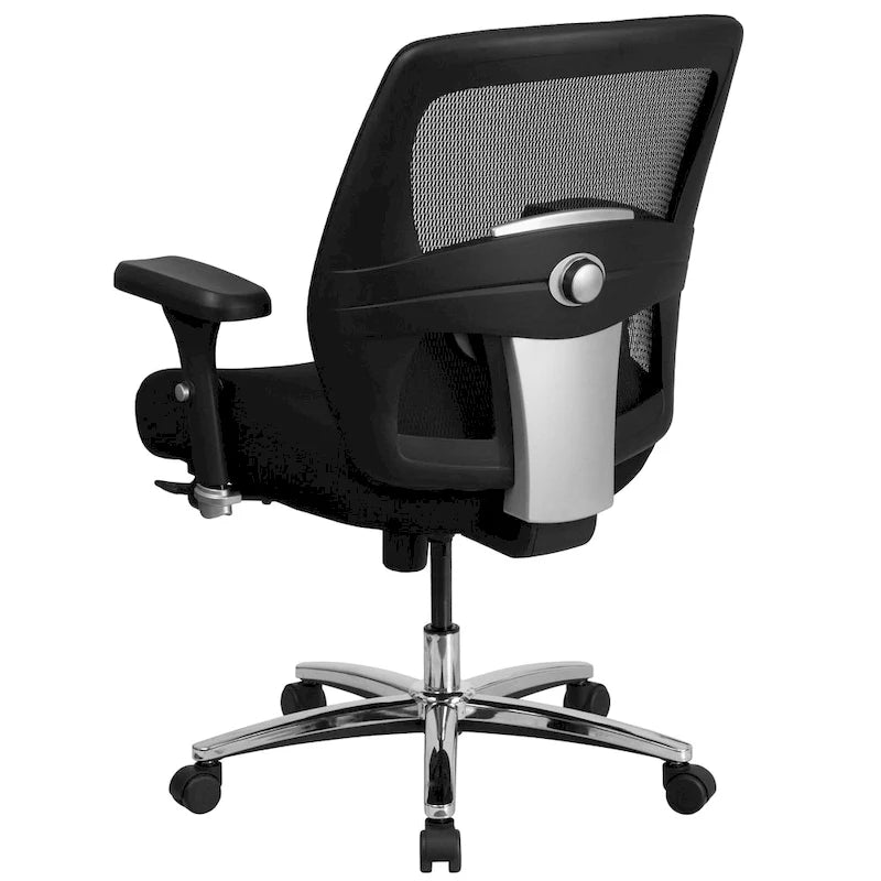 Ergonomiczny fotel biurowy z siatki do intensywnego użytkowania 24/7, dla osób wysokich i o większej wadze, o nośności 500 lb