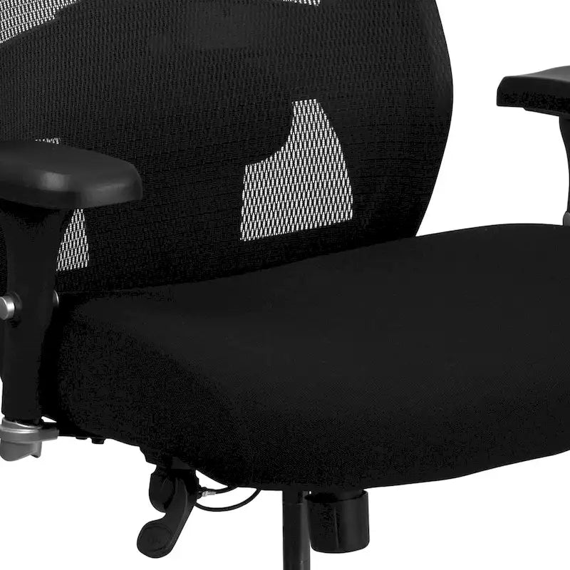 Ergonomiczny fotel biurowy z siatki do intensywnego użytkowania 24/7, dla osób wysokich i o większej wadze, o nośności 500 lb
