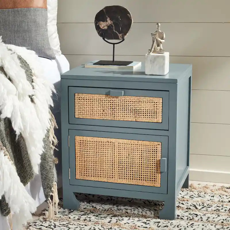 SAFAVIEH Zhane Coastal 1-Drawer 1-Door Nightstand