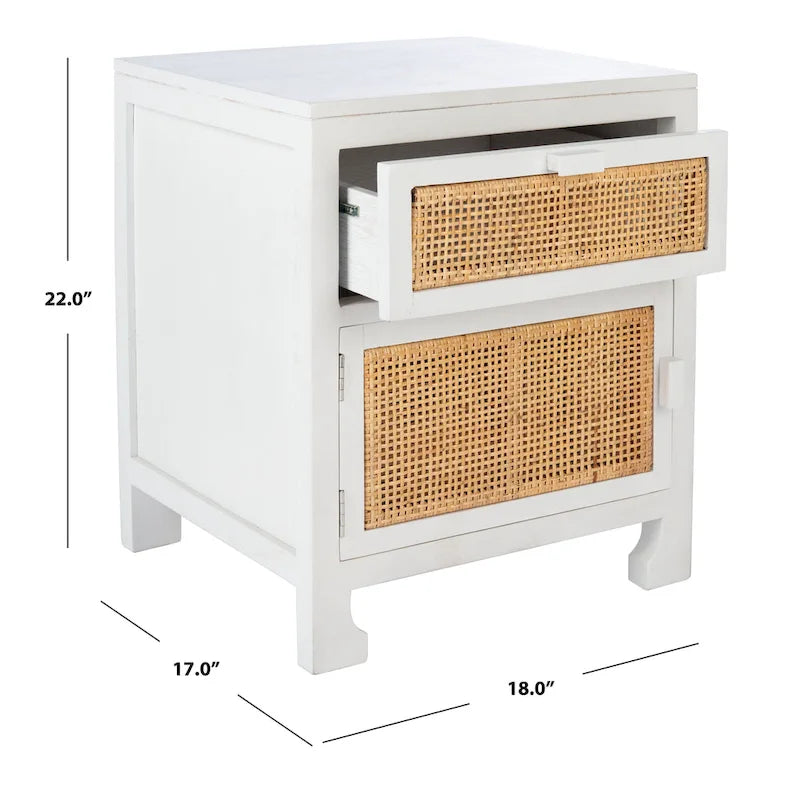 Comodino stile costiero con 1 cassetto e 1 anta