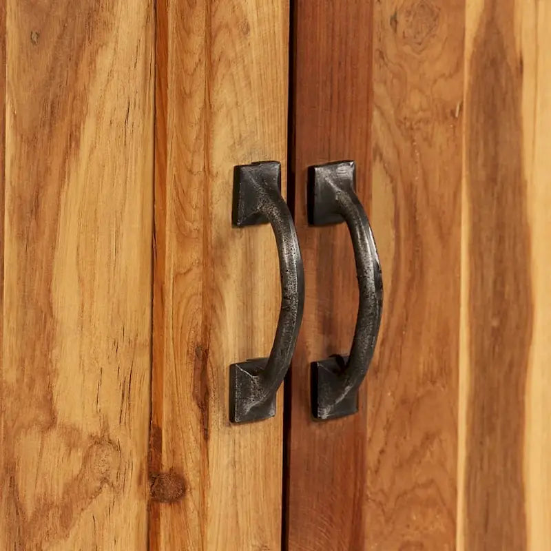 Credenza in teak riciclato e acciaio 25.6x11.8x27.6