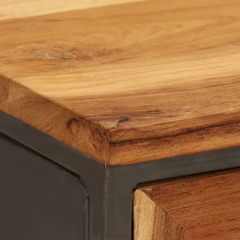 Credenza in teak riciclato e acciaio 25.6x11.8x27.6