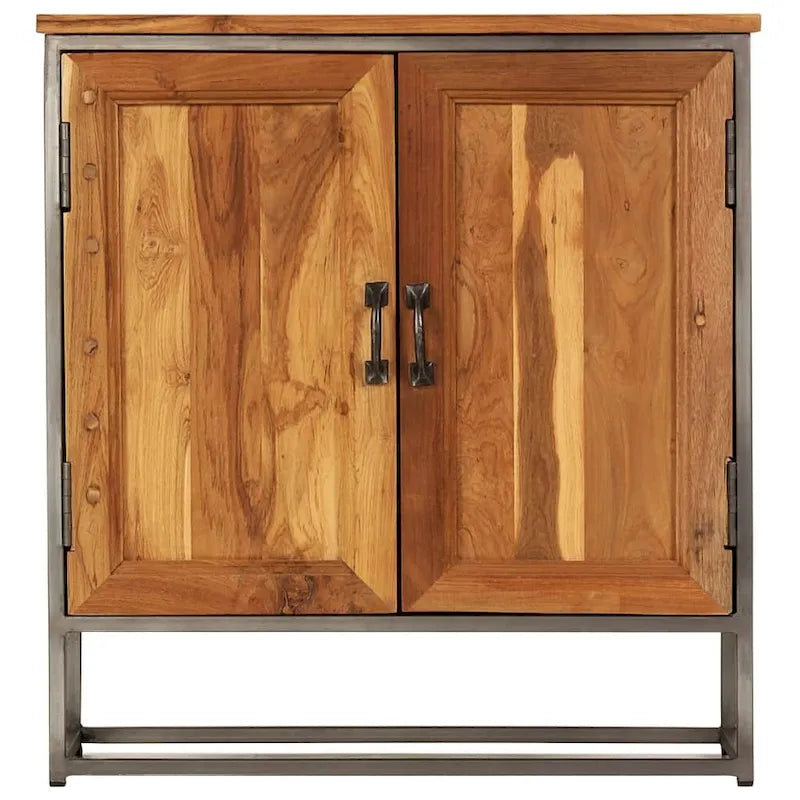 Credenza in teak riciclato e acciaio 25.6x11.8x27.6