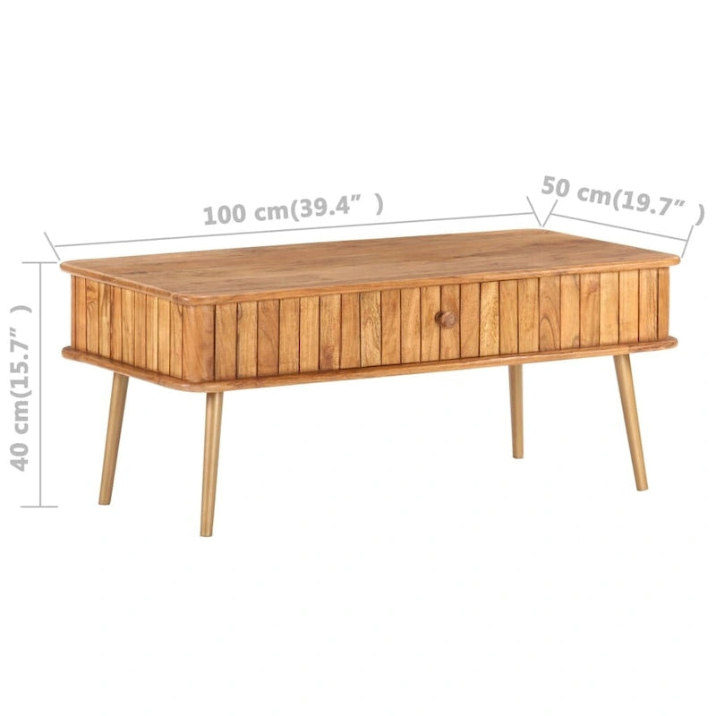 Stolik kawowy 39.4x19.7x15.7 z litego drewna akacjowego
