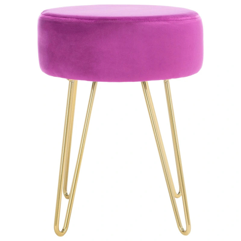 Pouf rotondo con gambe a forcina