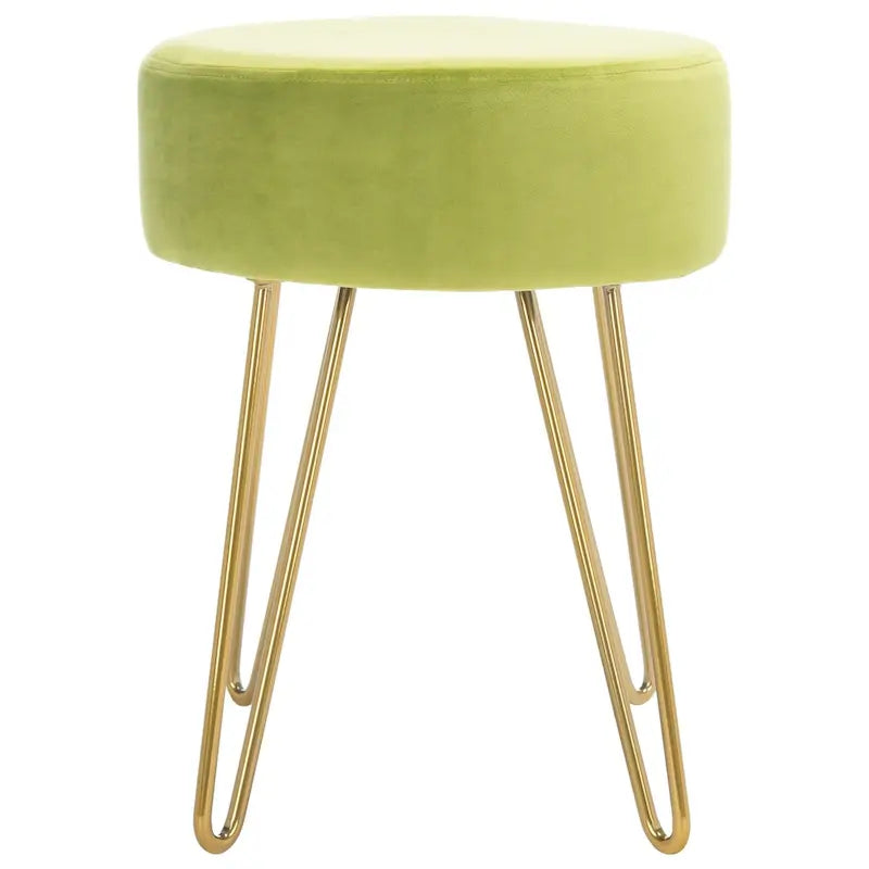 Pouf rotondo con gambe a forcina
