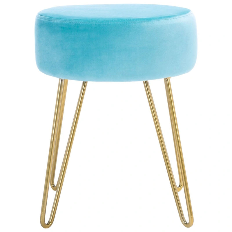 Pouf rotondo con gambe a forcina