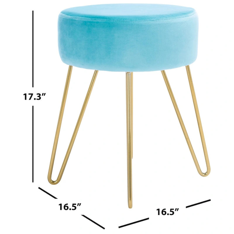 Pouf rotondo con gambe a forcina