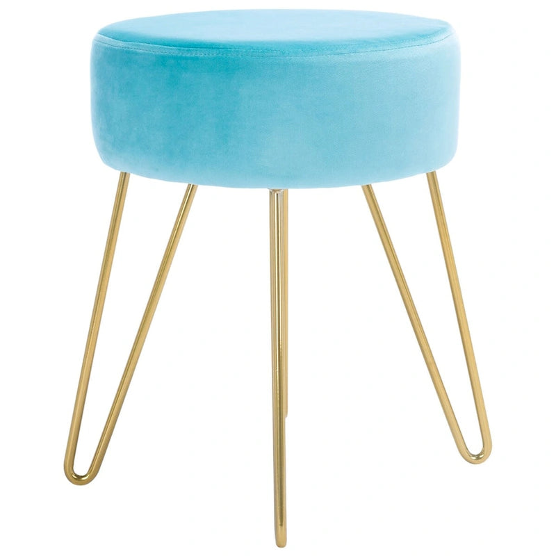 Pouf rotondo con gambe a forcina