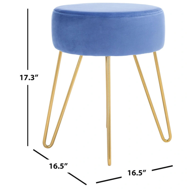 Pouf rotondo con gambe a forcina