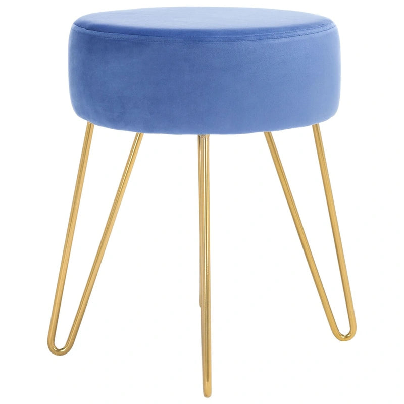 Pouf rotondo con gambe a forcina