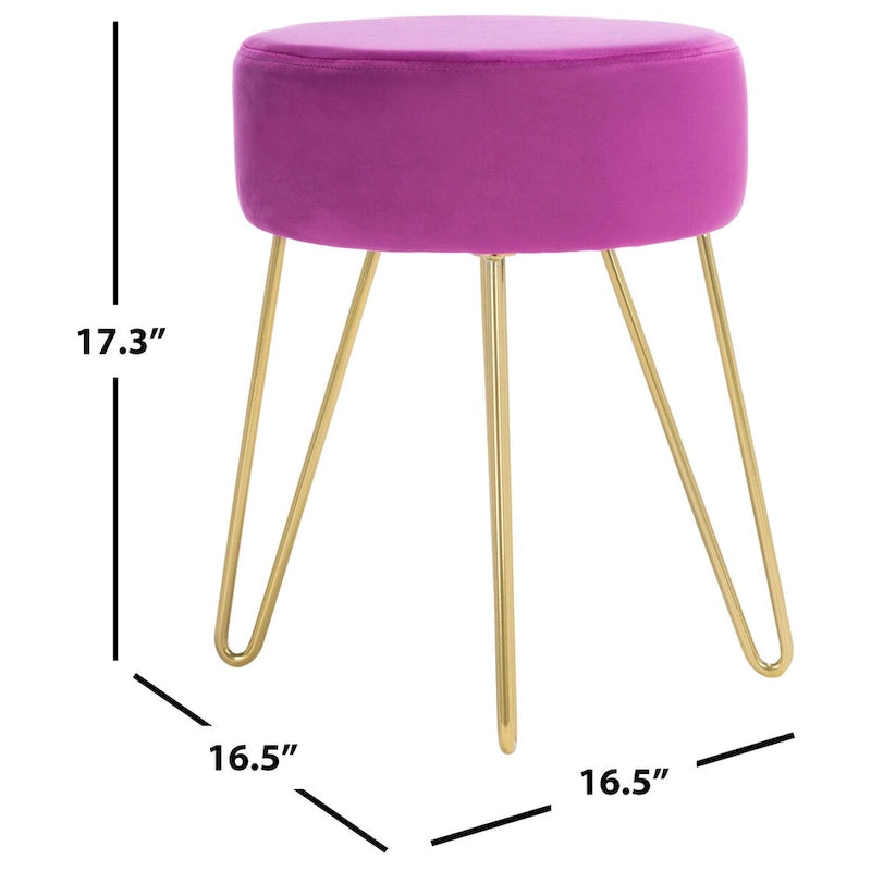 Pouf rotondo con gambe a forcina