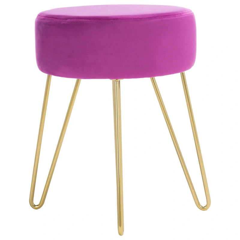 Pouf rotondo con gambe a forcina