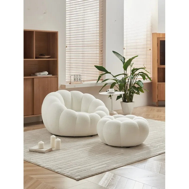 Tristica 3D Fabric Upholstered Accent Chair and Ottoman