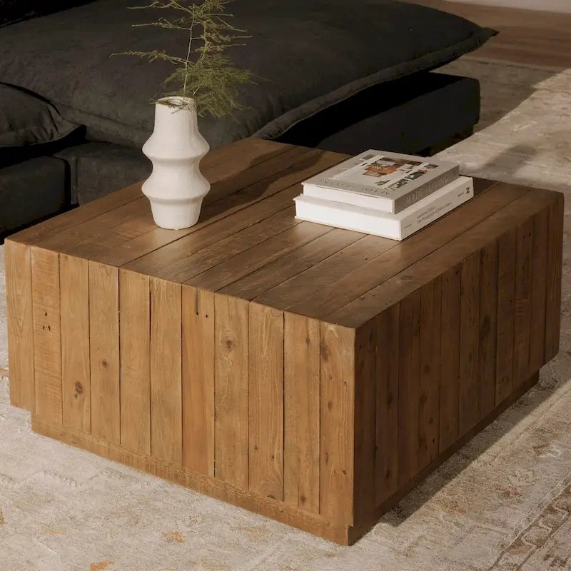 Tavolino da salotto quadrato in legno, marrone - 31.5 X 31.5 X 16